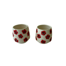 Red Poppy Ceramic Tumblers