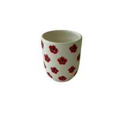 Red Poppy Ceramic Planter Pot