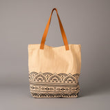 Henna Canvas and Leather Tote