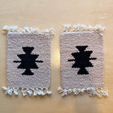 Hand-Woven Mini Coaster Rug Set of Two