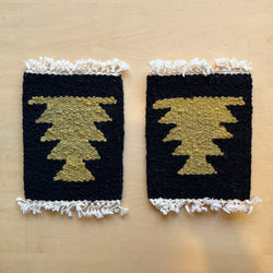 Hand-Woven Mini Coaster Rug Set of Two