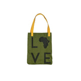 Love Africa Leather Strap Tote