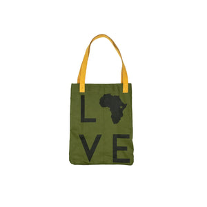 Love Africa Leather Strap Tote