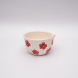 Red Poppy Ceramic Matcha Bowl