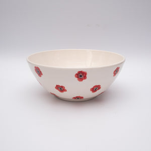 Red Poppy Ceramic Salad Bowl