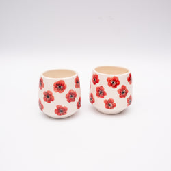 Red Poppy Ceramic Tumblers