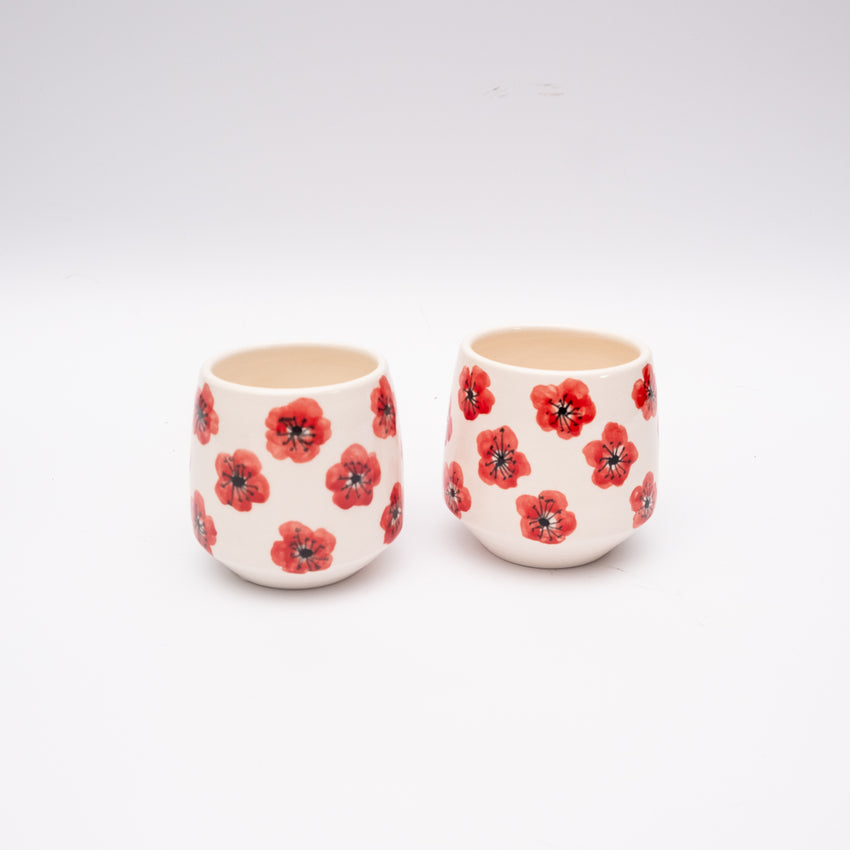 Red Poppy Ceramic Tumblers