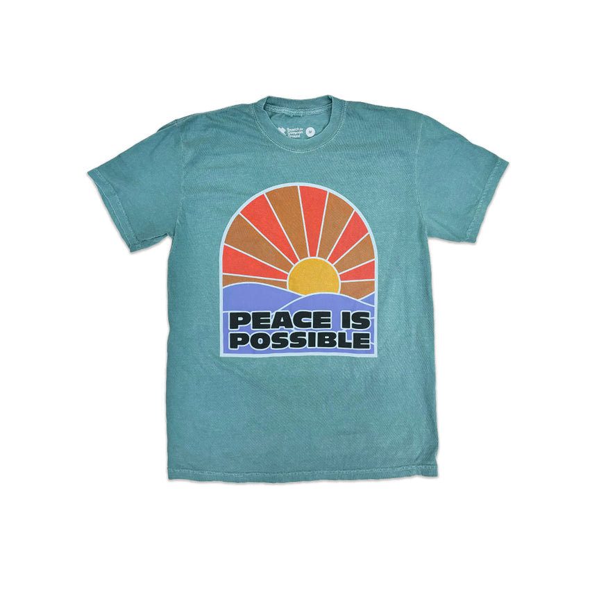 "Peace is Possible" Heavyweight Unisex Shirt - Emerald