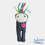 adorable children kids gift doll collectible hand knit by Israeli Jew and Palestinian Arab Women salaam small