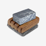 Kinsman Soap Gift Set with Red Wood Soap Dish, Charcoal Pure Olive Oil soap and wash cloth made by refugees.