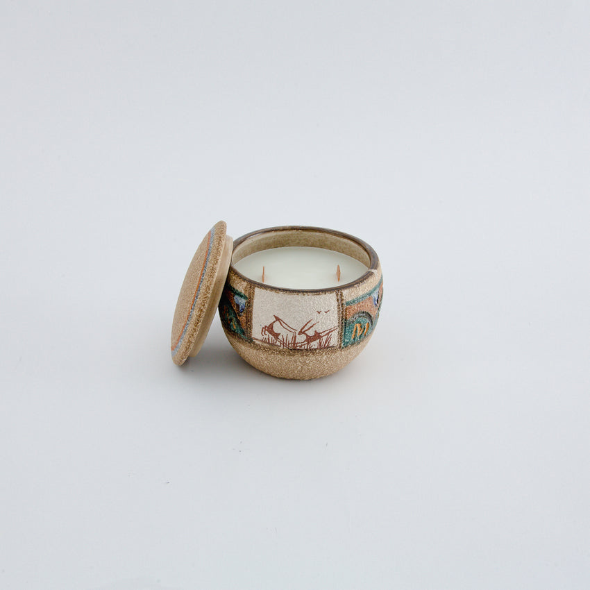 Kurdish Decorative Stone Pot Candle, Morning Coffee