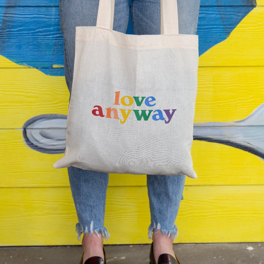 "Love Anyway" Pride Cotton Canvas Tote Bag