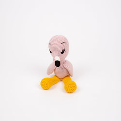 Hand-Stitched Flamingo Doll