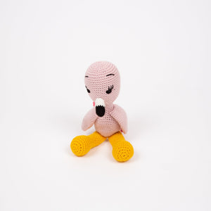 Hand-Stitched Flamingo Doll