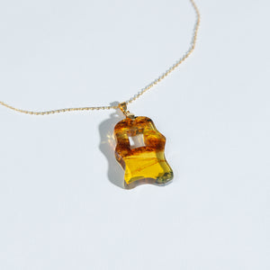 Amber Amoeba Necklace